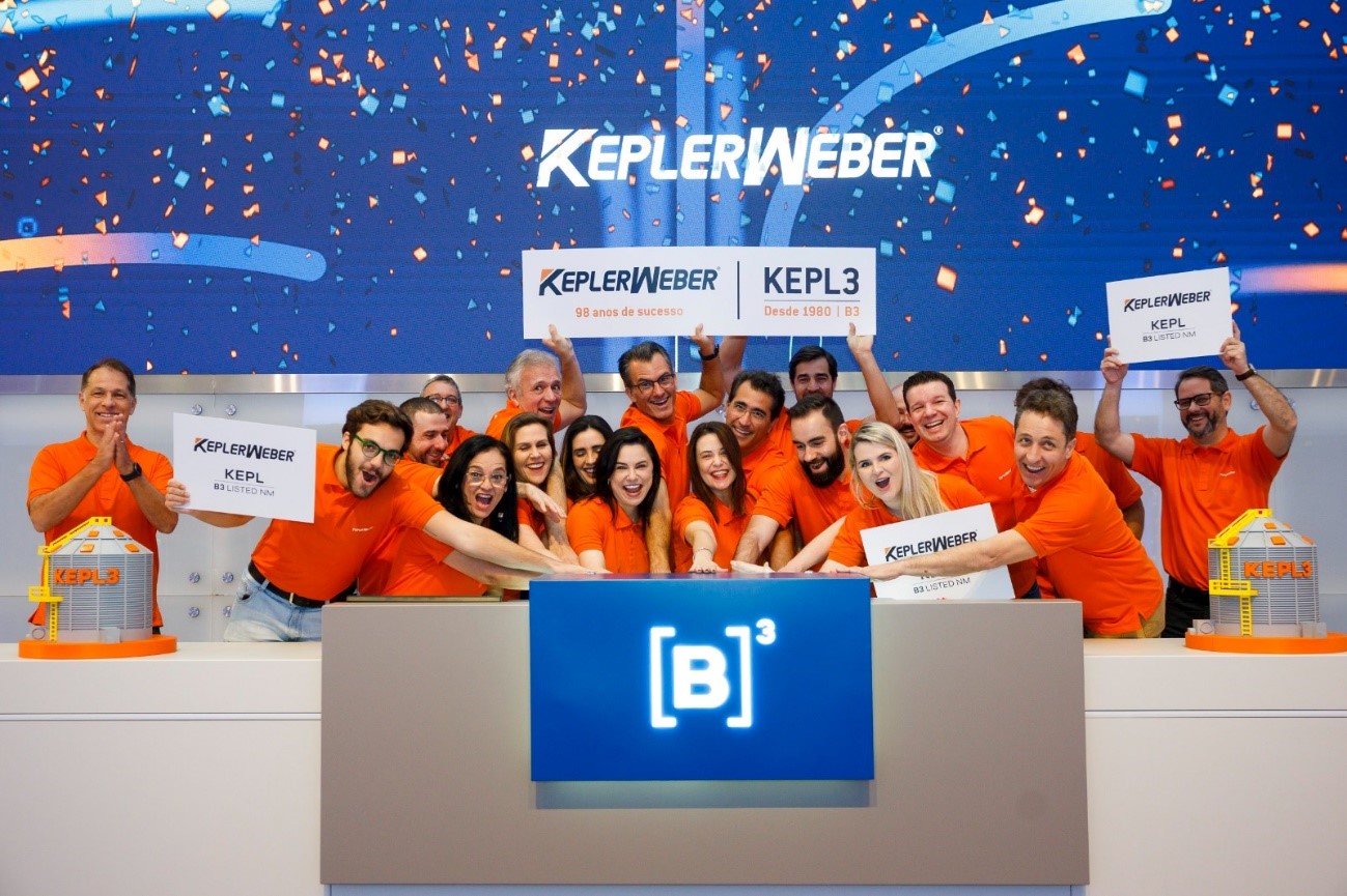 Executivos da Kepler Weber celebram migração para o Novo Mercado