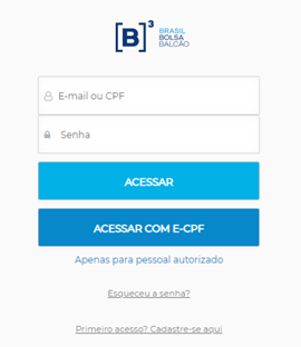 Exemplo mostrando como acessar a página de cadastro