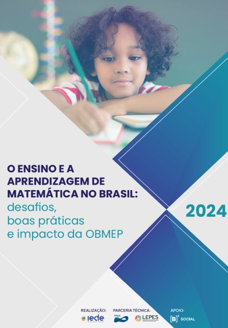Imagem de uma criança com u lápis. Está escrito O ensino e a aprendizagem de matemática no Brasil