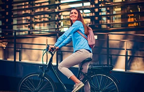 Woman riding a bicycle
