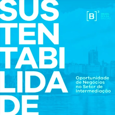 Banner escrito Sustentabilidade com a logo da B3
