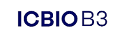 Texto em letras azuis escuras onde se lê 'ICBIO B3' sobre fundo transparente.