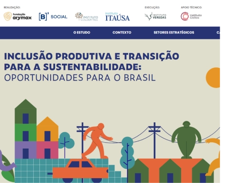 Imagem escrito Inclusão produtiva e transição para a sustentabilidade