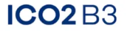 The image features the text “ICO2 B3” in blue capital letters on a white background.