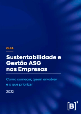 Imagem azul escrito Sustentabilidade e Gestão ASG nas Empresas